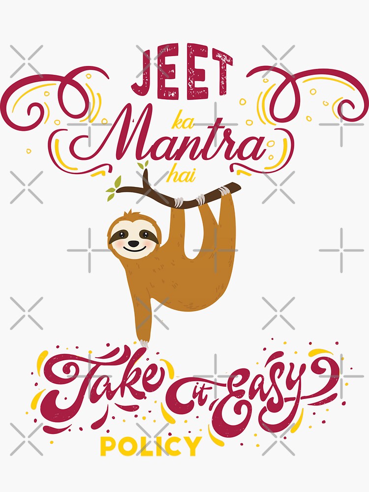 Thumbnail 3 of 3, Sticker, Take It Easy designed and sold by DesiBoli.