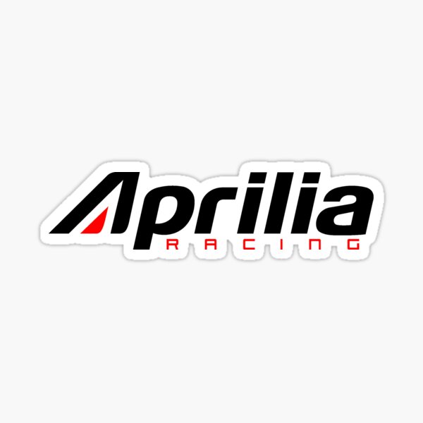 1 Adesivo Resinato Sticker 3D APRILIA Racing Black & White 150 mm. 