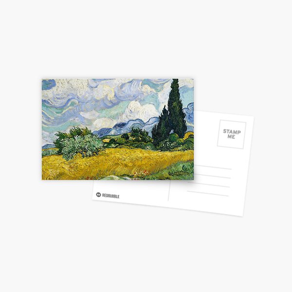 Wheat Field with Cypresses (1889) by Vincent Van Gogh Postcard