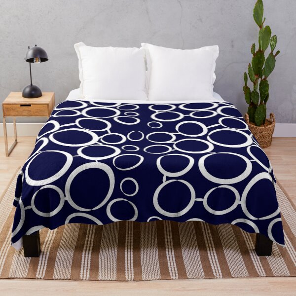 Item preview, Navy blue background white bubble pattern designed and sold by Brontorino.