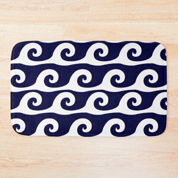 Item preview, Navy blue background white waves pattern designed and sold by Brontorino.
