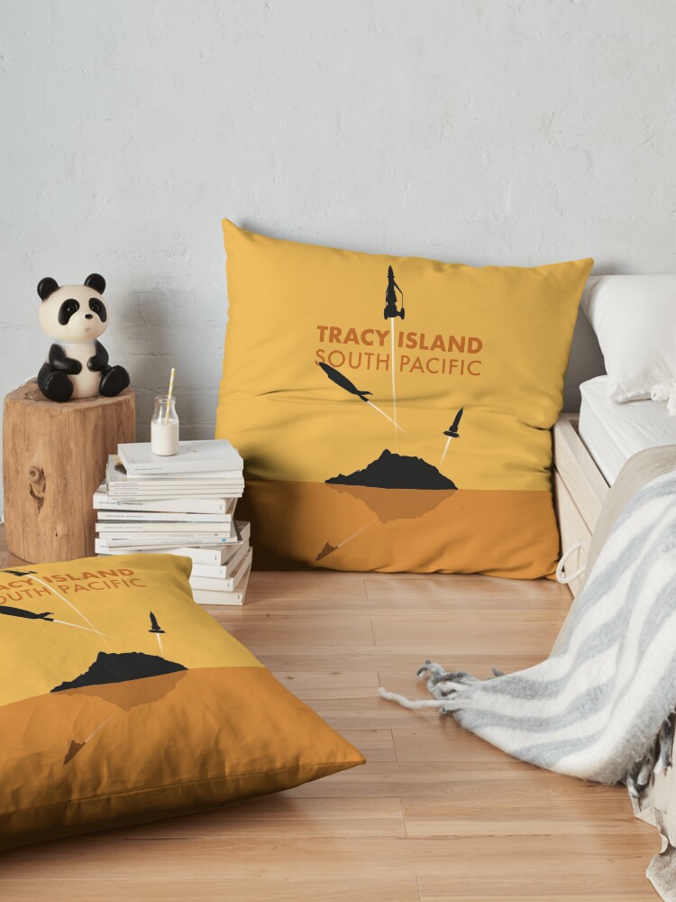 Alternate view of Tracy Island 'Thunderbirds' Art - Sunset Colour Scheme Floor Pillow