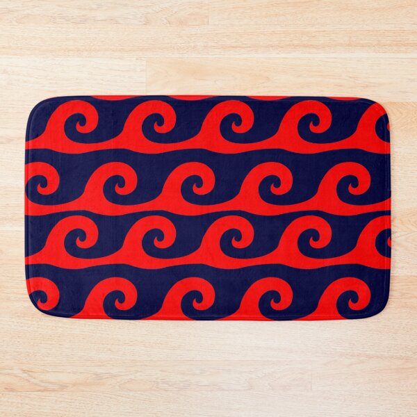 Item preview, Navy blue background red waves pattern designed and sold by Brontorino.