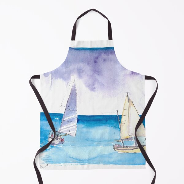 Item preview, Regatta with Sailboats in Fresh Caribbean Breeze designed and sold by artshop77.