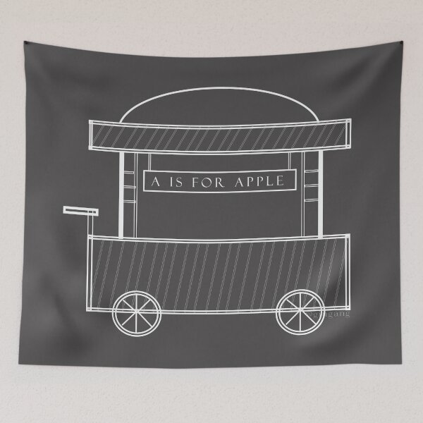 Item preview, A is for Apple Cart White Artsy Illustration designed and sold by Gingang.