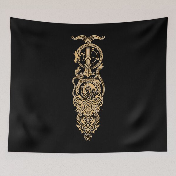 Item preview, Celtic Dragon Viking Tattoo Drawing designed and sold by javaneka.