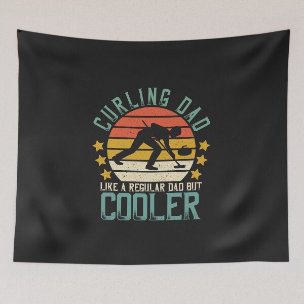 Item preview, Retro Father's Day Curling Dad Like A Regular Dad But Cooler designed and sold by DreamColor.