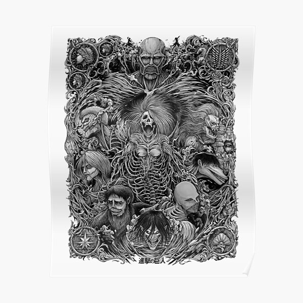 attack on titan (the 9 titans) Poster