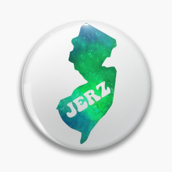 Item preview, New Jerz New Jersey NJ State | JERZ Groovy Blue Green Aurora Galaxy designed and sold by Rabbitti.