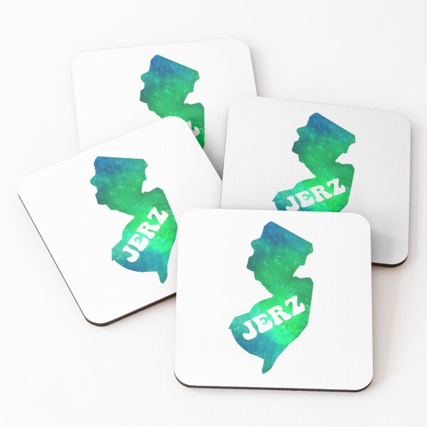 Item preview, New Jerz New Jersey NJ State | JERZ Groovy Blue Green Aurora Galaxy designed and sold by Rabbitti.