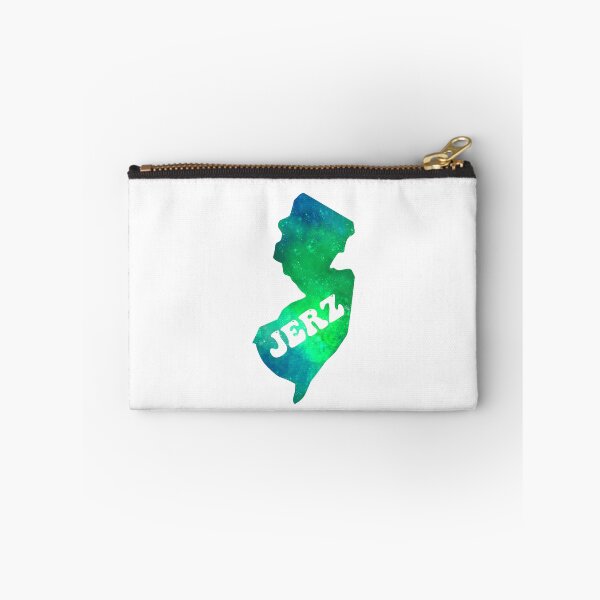 Item preview, New Jerz New Jersey NJ State | JERZ Groovy Blue Green Aurora Galaxy designed and sold by Rabbitti.