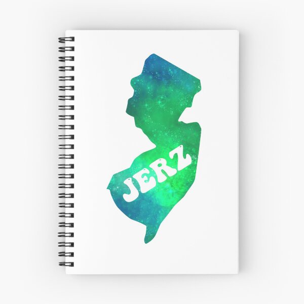 Item preview, New Jerz New Jersey NJ State | JERZ Groovy Blue Green Aurora Galaxy designed and sold by Rabbitti.