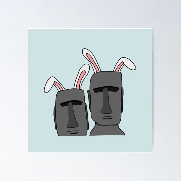 Item preview, Easter Island statues with Easter bunny ears designed and sold by asterea-.