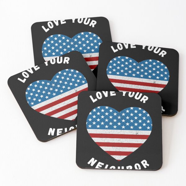 Item preview, Love your neighbor patriotic American flag heart design designed and sold by Ollie P.  Leo.