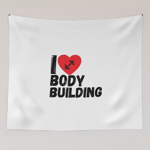 Item preview, I love bodybuilding fitness motif designed and sold by Bearded-Viking.