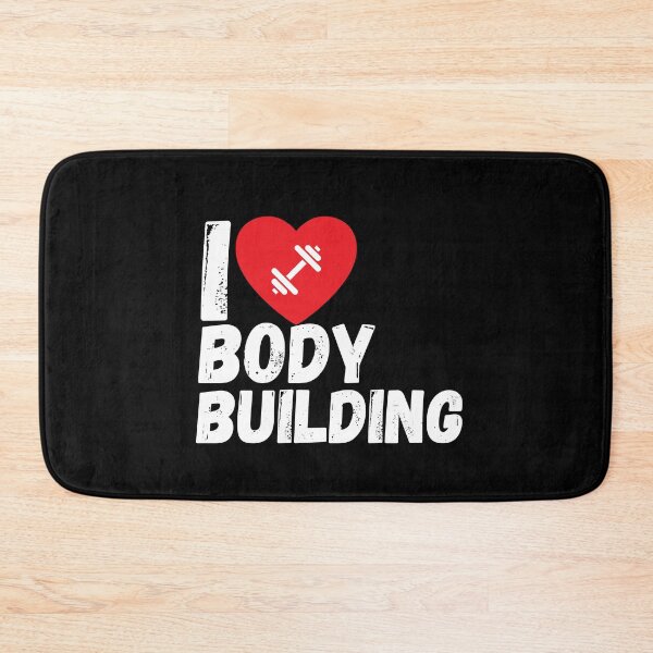 Item preview, I love bodybuilding motif fitness heart dumbbell designed and sold by Bearded-Viking.