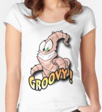 Groovy Worm Women's Fitted Scoop T-Shirt