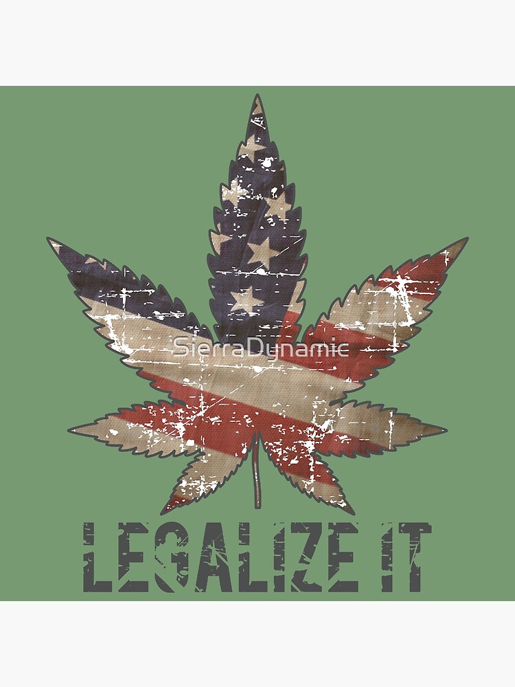 Disover USA Legalize It Cannabis Leaf Flag Premium Matte Vertical Poster