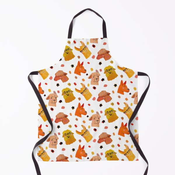 Item preview, Llama/Alpaca Heads - Cute Orange and Yellow Cartoon Animal Watercolor Pattern designed and sold by TheRainbowRoom.