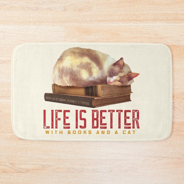 Item preview, Life is better with books and a cat, diluted calico designed and sold by auntfluffy.