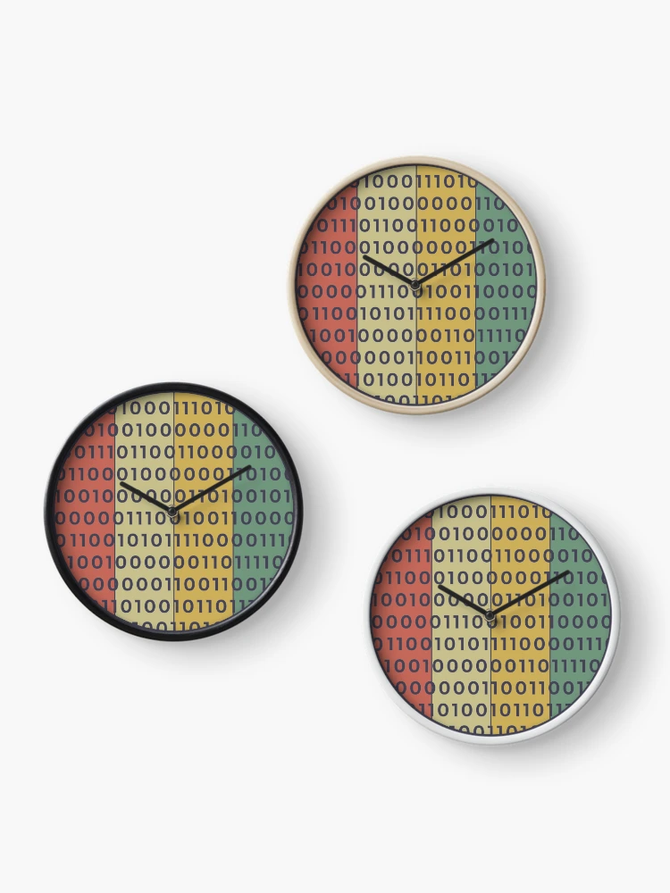 Thumbnail 3 of 4, Clock, binary code designed and sold by UrahGo.