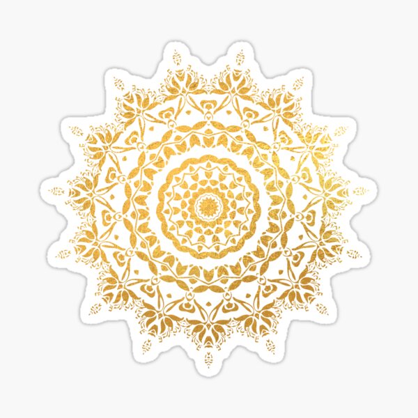 Golden Mandala White 1 Sticker