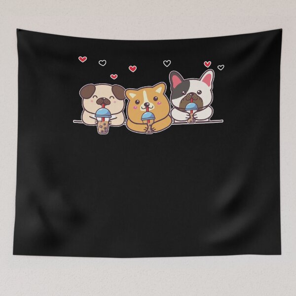 Item preview, Kawaii Boba Cute Anime Dog Corgi Kawaii Tea Drink Dark  designed and sold by IyadBro.