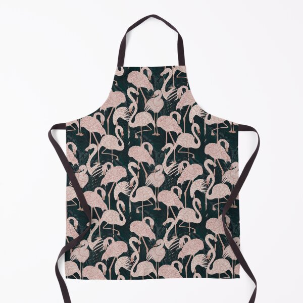 Item preview, Tropical seamless stylized concept digital print with pink flamingos, tropical green leaves, areca, banana leaves, rainforest plants. designed and sold by ANAKOTO.