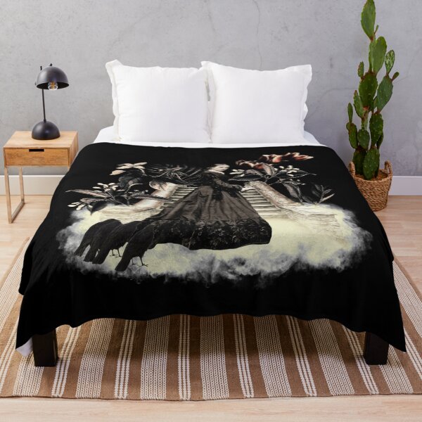Item preview, Gothic Antique Woman on Stairs with crows Botanical Night Garden Nightgarden designed and sold by UtArt.