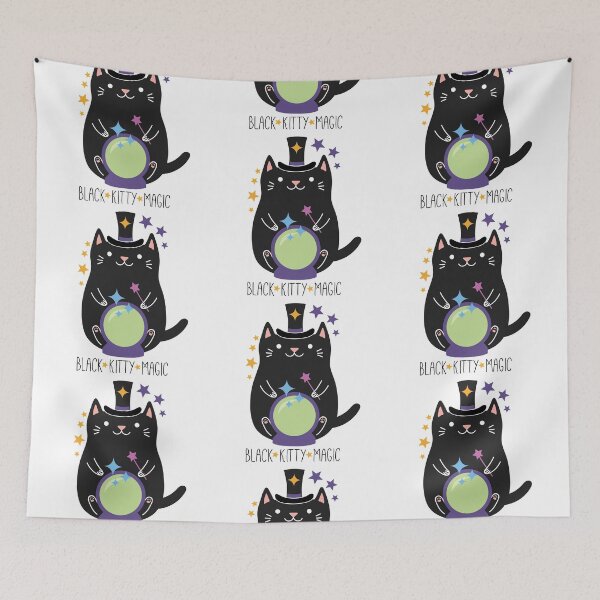Aperçu de l'œuvre Black Kitty Magic créée et vendue par DesignLabMedia.