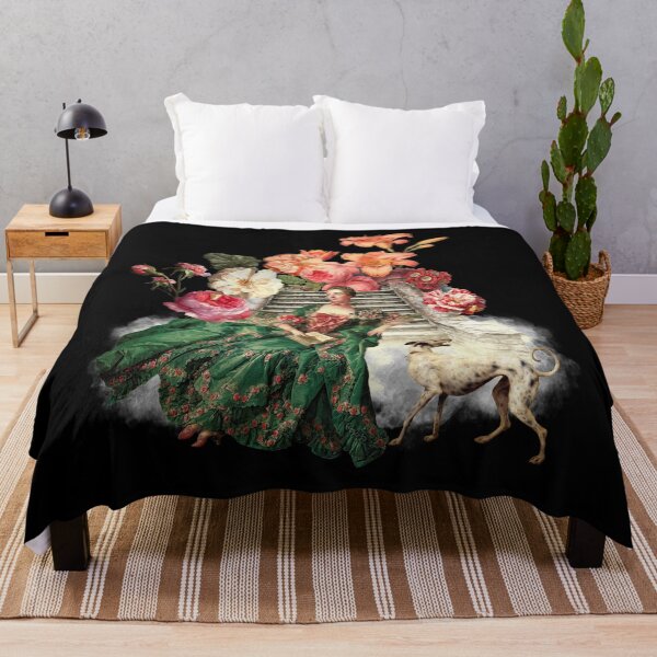 Item preview, Marie Antoinette On Stairs With Flowers And Dog Botanical Night Garden Nightgarden designed and sold by UtArt.