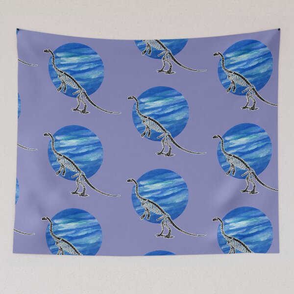 Item preview, Dinosaur Skeleton in Space Deep Blue designed and sold by chimakingthings.