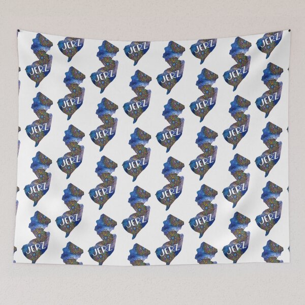 Item preview, New Jerz New Jersey NJ State | JERZ Blue Mandala designed and sold by Rabbitti.