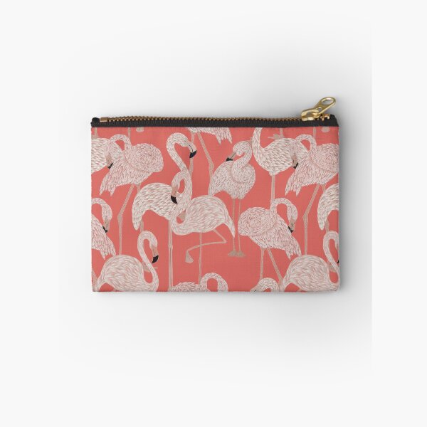 Item preview, Tropical seamless stylized concept digital print with pink flamingos designed and sold by ANAKOTO.