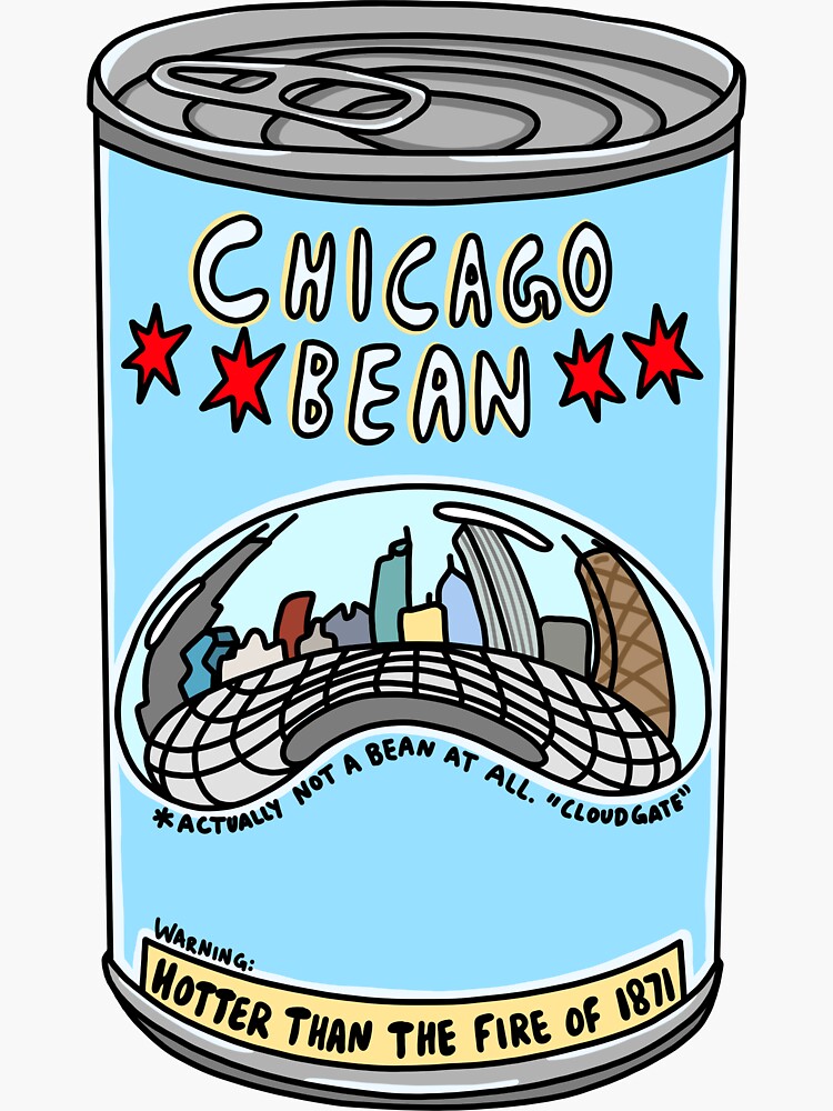 "Chicago Bean" Sticker for Sale by katsamp Redbubble