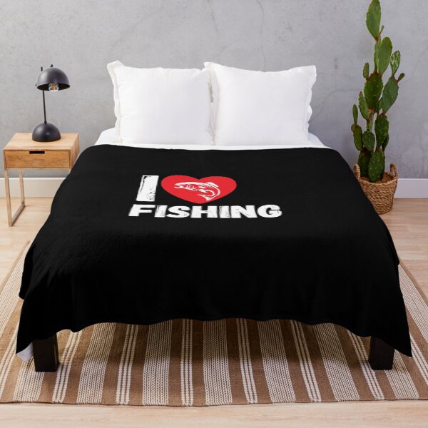 Item preview, I love fishing motif heart fish designed and sold by Bearded-Viking.