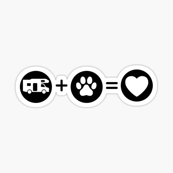 Motorhome with dog heartbeat Sticker
