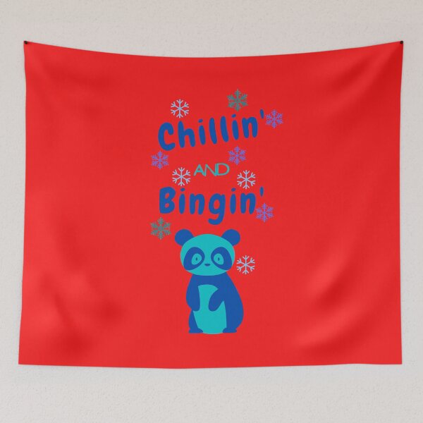 Item preview, Chillin' and Bingin' - blue and red holiday winter design designed and sold by DrawingBoard.