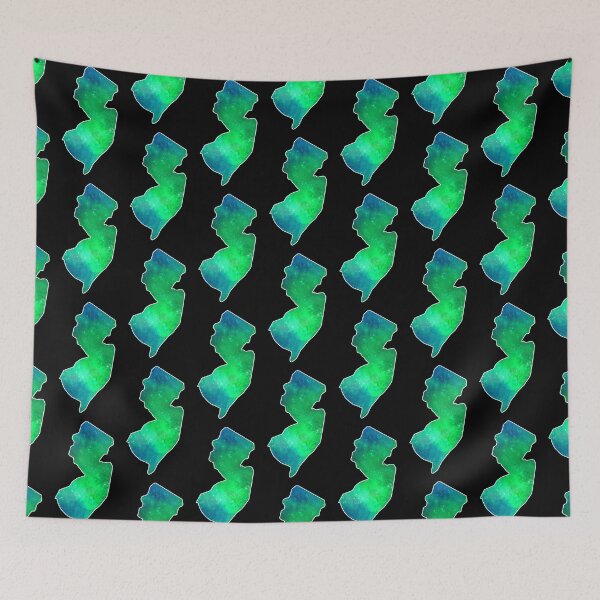 Item preview, New Jerz New Jersey NJ State | NJ Blue Green Aurora designed and sold by Rabbitti.