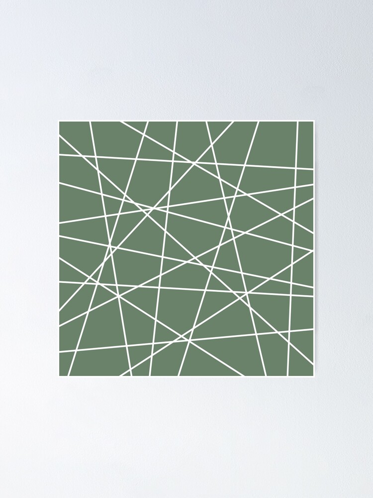 Geometric Lines (white/sage green) Poster for Sale by designminds