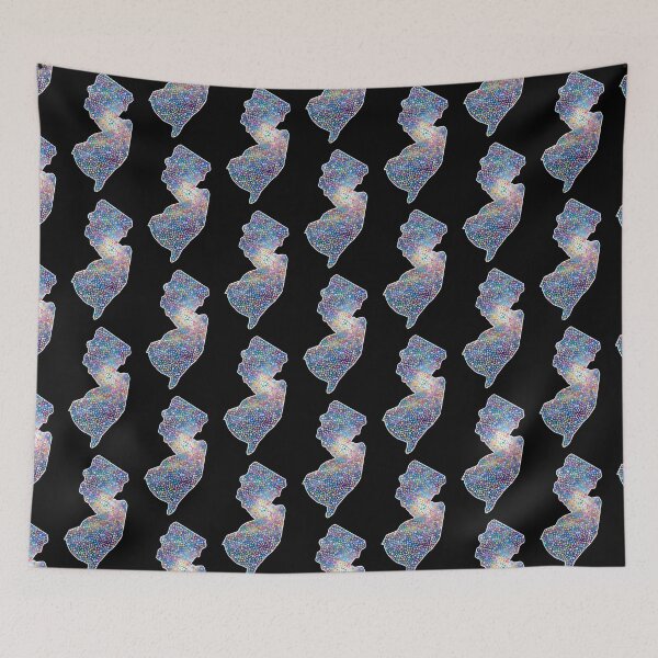 Item preview, New Jerz New Jersey NJ State | NJ State Blue Tiny Flowers designed and sold by Rabbitti.