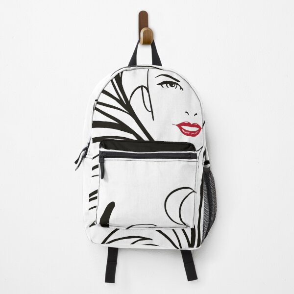 Item preview, Elegant woman wrapped in a fur collar with red lips. designed and sold by AnneDidelot.