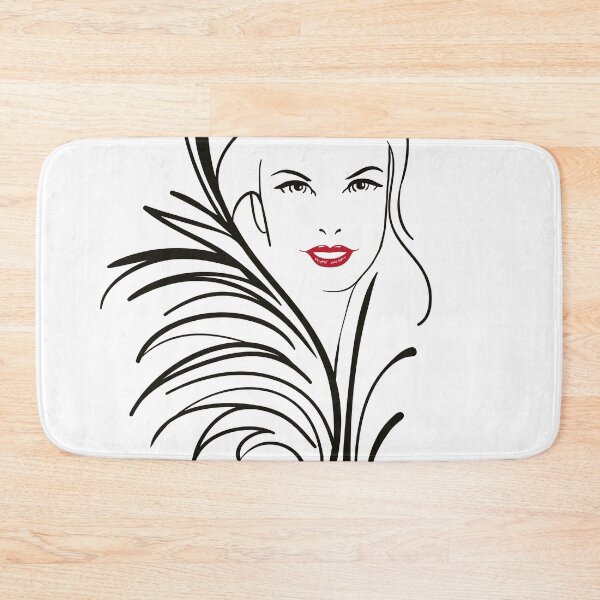 Item preview, Elegant woman wrapped in a fur collar with red lips. designed and sold by AnneDidelot.