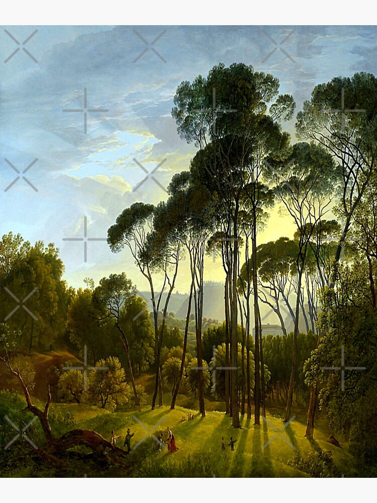 "Italian Landscape with Umbrella Pines, by Hendrik, 1805, Dutch