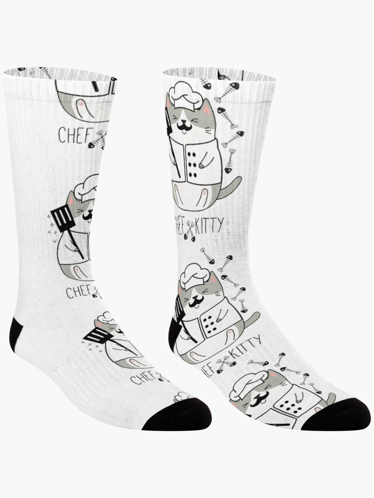 Thumbnail 3 of 5, Socks, Chef Kitty designed and sold by DesignLabMedia.