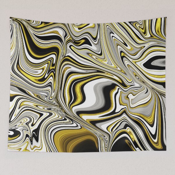 Item preview, Cool marble swirls of black, gold and white designed and sold by TheHappyDoodler.