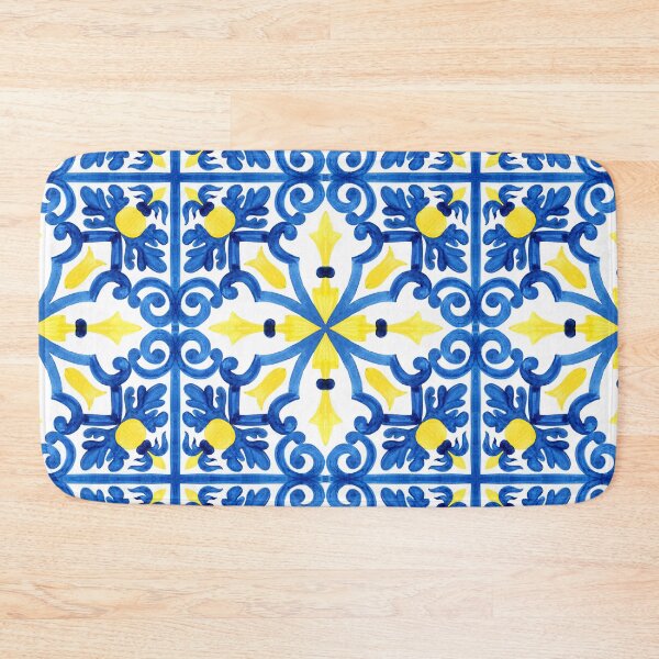 Item preview, YELLOW AND BLUE TILE  designed and sold by Jonsa.