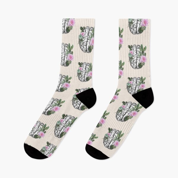 Item preview, Brain with cactus and succulent plant, succulent lover,  brain, watercolor designed and sold by Collagedream.