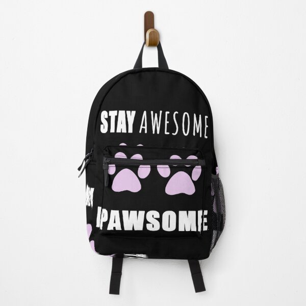 Item preview, Stay awesome Pawsome - Be Pawsome pink sticker prints designed and sold by Long Exposure.