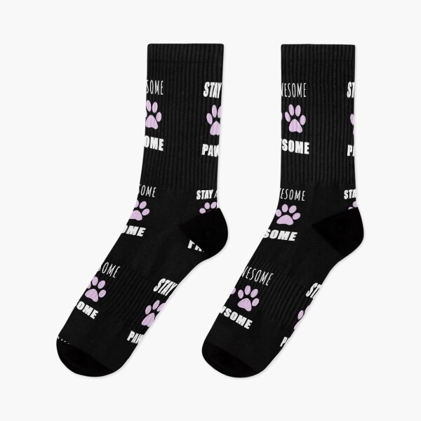Item preview, Stay awesome Pawsome - Be Pawsome pink sticker prints  designed and sold by Long Exposure.